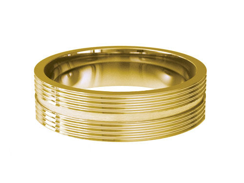 6mm gents textured channel patterned wedding ring