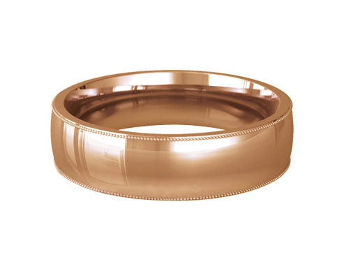 6mm gents angled patterned wedding ring