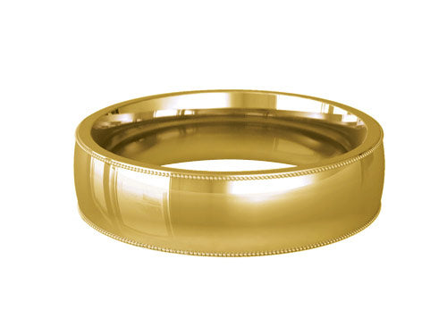 6mm gents angled patterned wedding ring