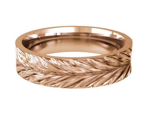 6mm gents fine diamond cut patterned wedding ring