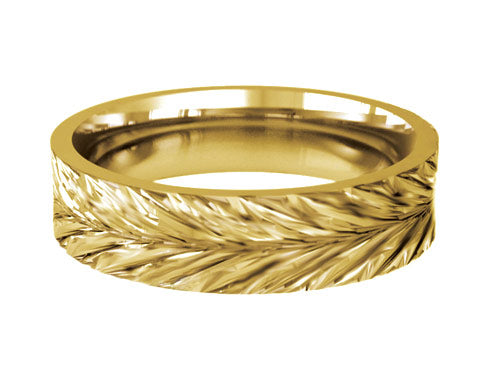 6mm gents fine diamond cut patterned wedding ring