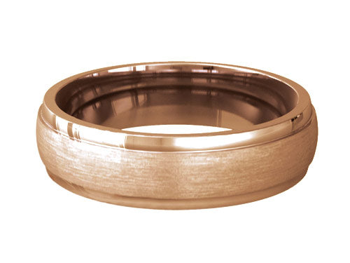 6mm gents angled with flat diamond patterned wedding ring