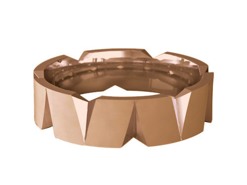 6mm gents brushed satin patterned wedding ring