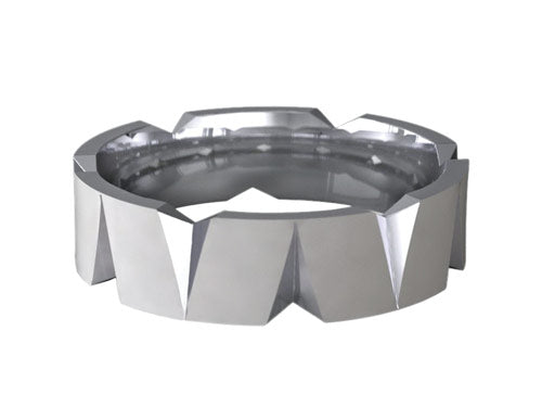 6mm gents brushed satin patterned wedding ring