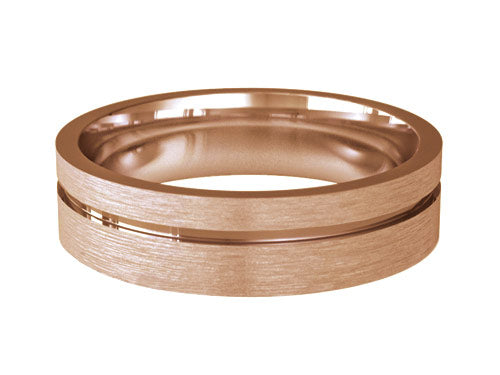 6mm gents rough brushed patterned wedding ring