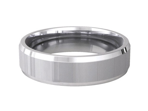 6mm gents fine matt patterned wedding ring