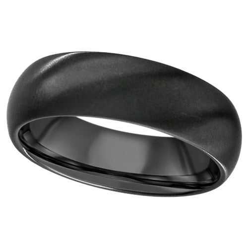 Gents Zirconium domed wedding ring
