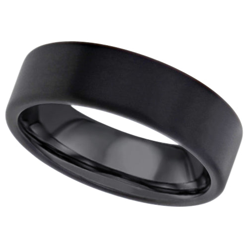 Gents Zirconium flat profile wedding ring