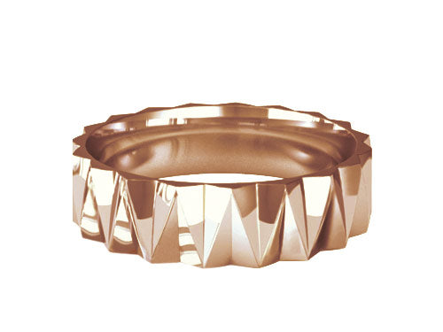 6mm gents deep v cut patterned wedding ring