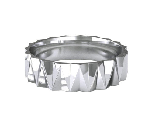 6mm gents deep v cut patterned wedding ring