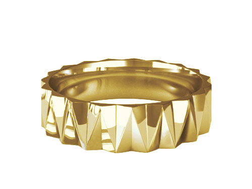 6mm gents deep v cut patterned wedding ring