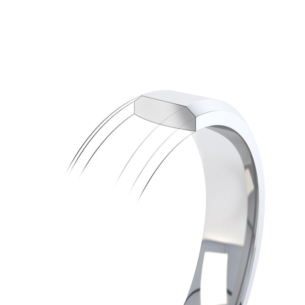 Ladies Plain Bevelled Profile Wedding Band