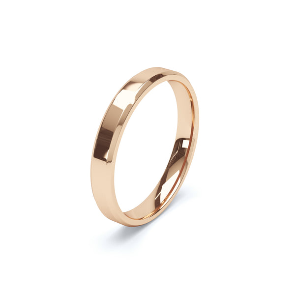 Ladies Plain Bevelled Profile Wedding Band