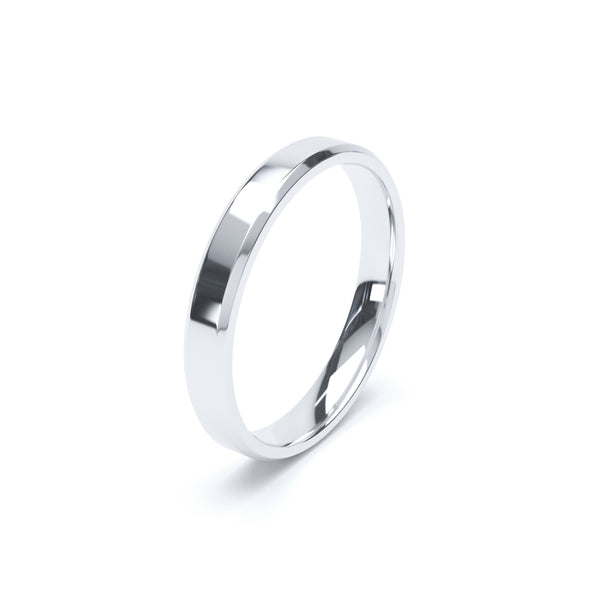 Ladies Plain Bevelled Profile Wedding Band