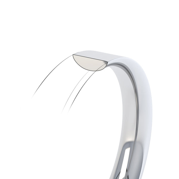 Gents Plain Flat Court Profile Wedding Band