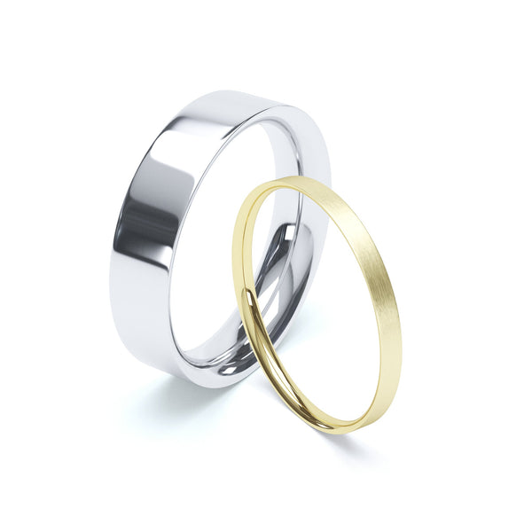 Gents Plain Flat Court Profile Wedding Band