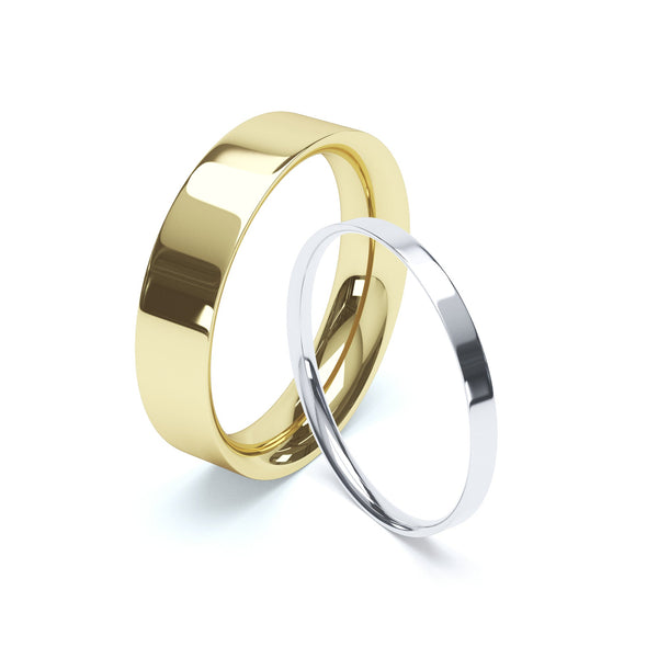 Gents Plain Flat Court Profile Wedding Band
