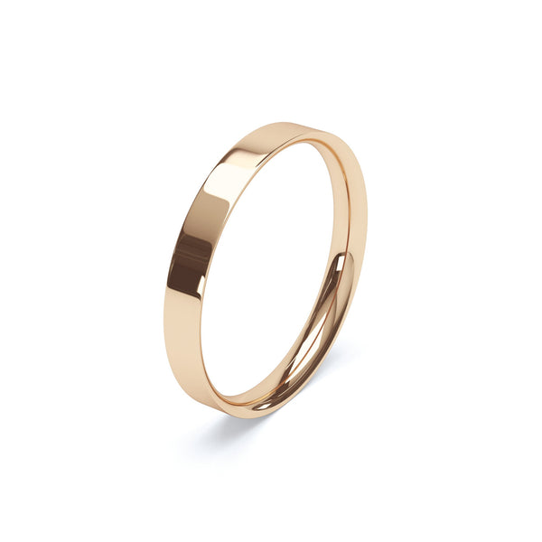 Gents Plain Flat Court Profile Wedding Band