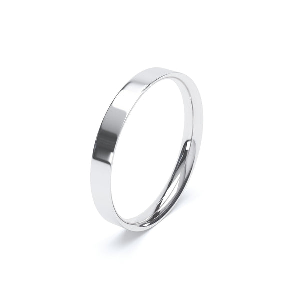 Gents Plain Flat Court Profile Wedding Band