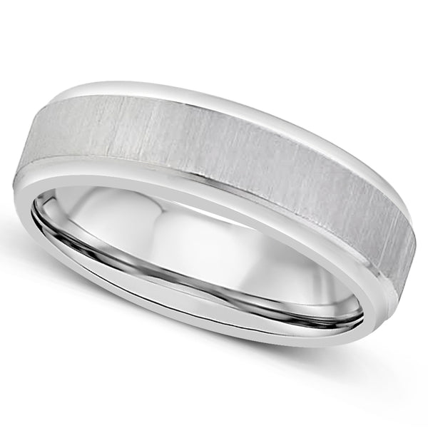 Gents Zirconium with vertical lines running through center