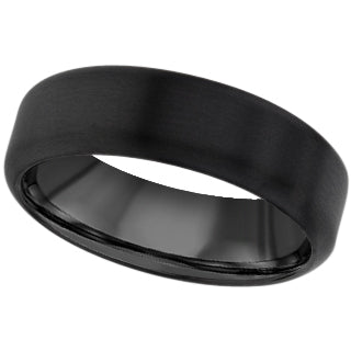 Gents Zirconium soft flat profile wedding ring