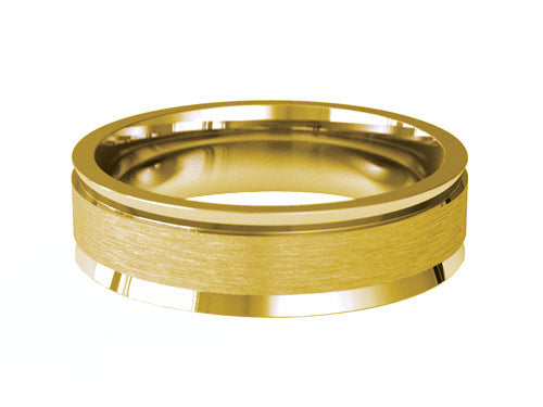6mm gents high polished patterned wedding ring