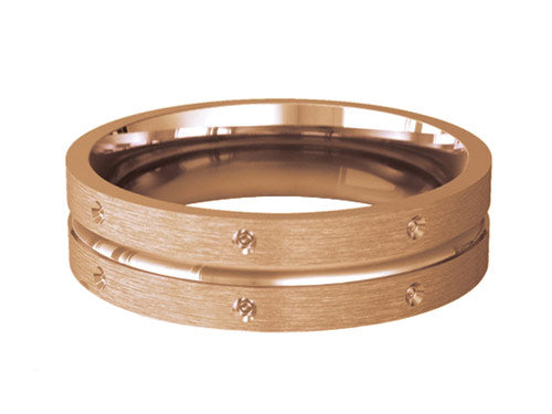 6mm gents satin patterned wedding ring