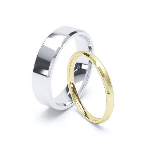 Ladies Plain Bevelled Profile Wedding Band