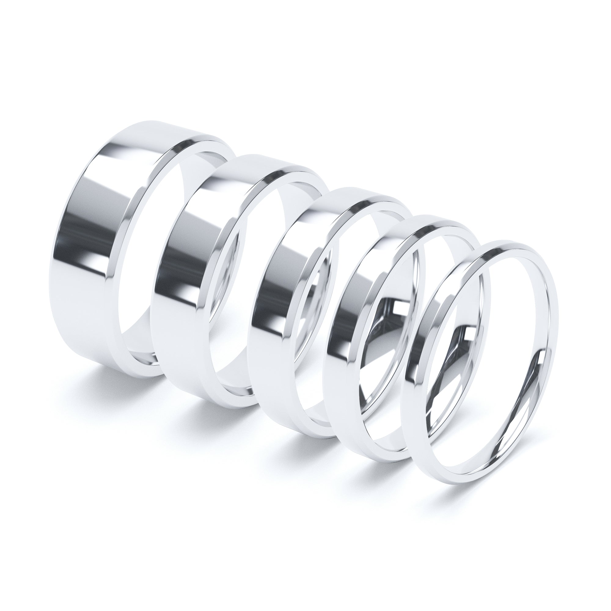 Ladies Plain Bevelled Profile Wedding Band Oscar and Olivia