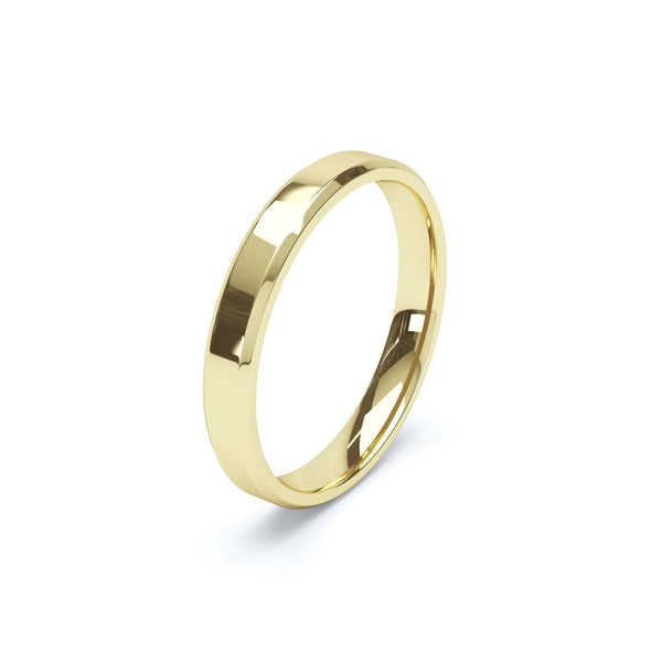 Ladies Plain Bevelled Profile Wedding Band