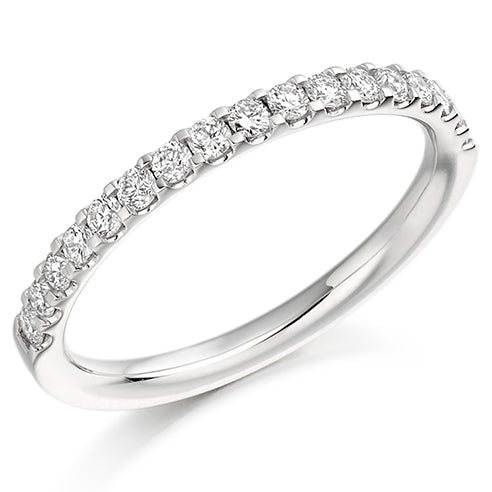 Ladies round brilliant micro claw set diamond wedding ring