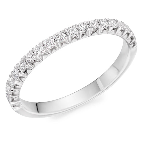 Ladies round brilliant french cut diamond wedding ring