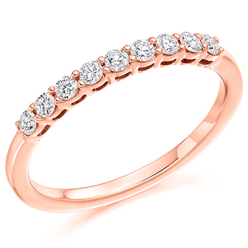 Ladies round brilliant claw set diamond wedding ring