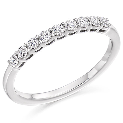 Ladies round brilliant claw set diamond wedding ring