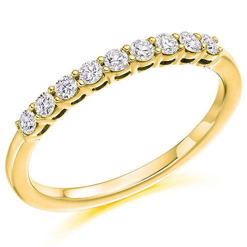 Ladies round brilliant claw set diamond wedding ring