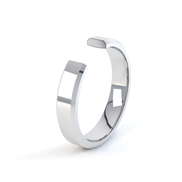 Ladies Plain Bevelled Profile Wedding Band